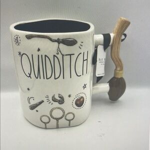 Quidditch Themed Mug with Broom Handle